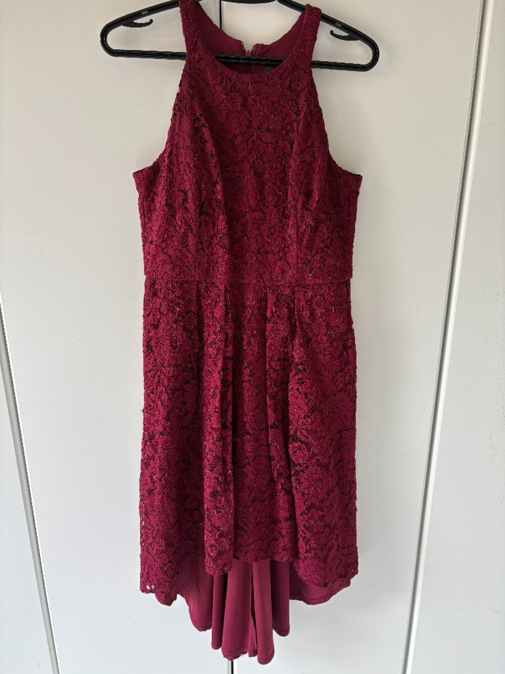 Le Chateau - Burgundy Lace Halter Dress
